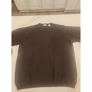 Izod Mens Cotton Pullover Crew Neck Sweater Brown Size XL